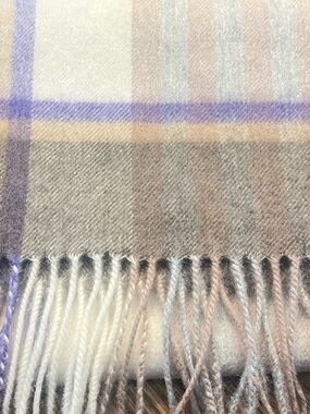 Edinburgh “Chequer Tartan Beige/Rose” 100% Lambswool Scarf